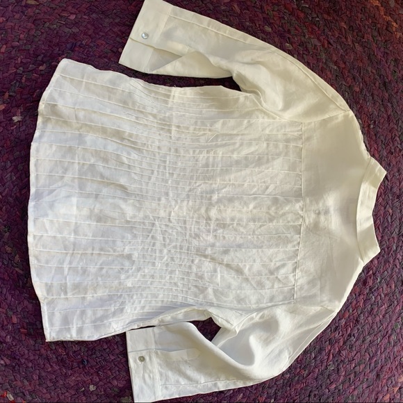 Appraisal button up linen white shirt size L - Picture 6 of 9